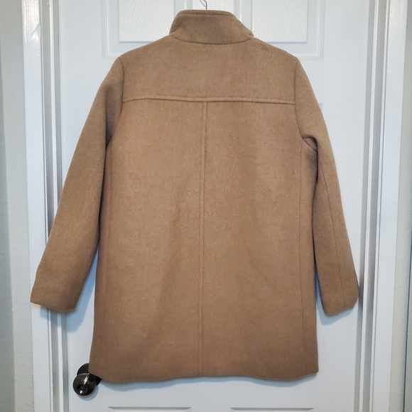 J. Crew Factory NWT Wool Blend City Coat Tan Sz 12P - Picture 5 of 11